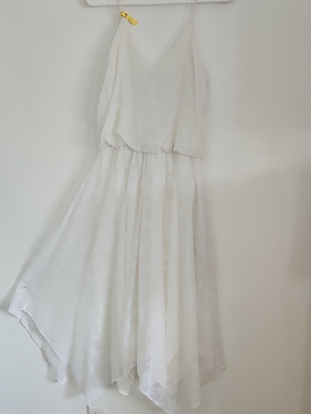 White Midi Slip Dress with Flowy Skirt